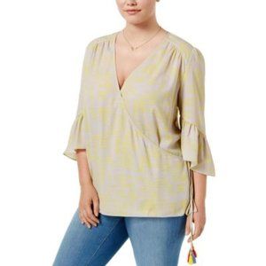Melissa McCarthy Seven7 Women's Gray Tasseled Top